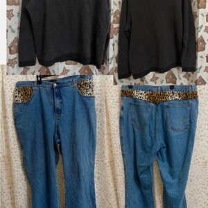 Vintage women’s plus size sweater & pants set ralph lauren/baccini